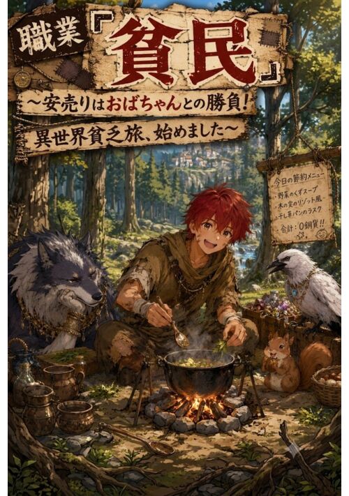 『職業『貧民』⁉︎〜安売りはおばちゃんとの勝負! 異世界貧乏旅、始めました〜』（Erily） 表紙