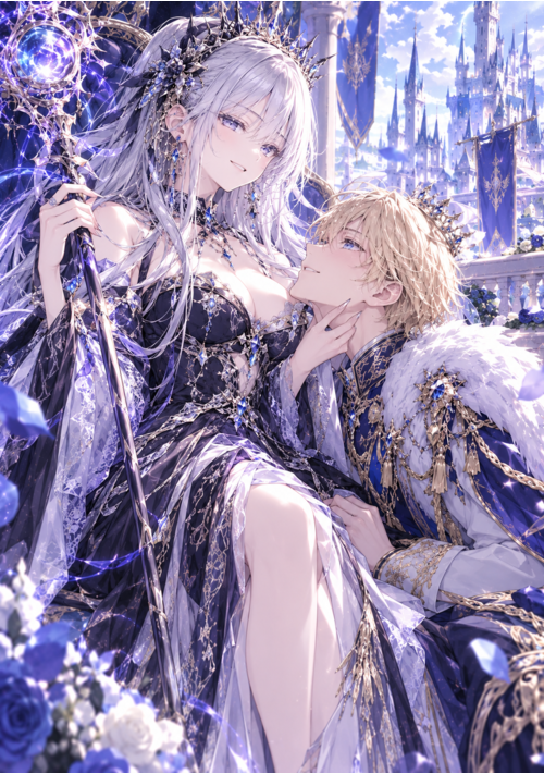『世界を征服した魔女は、『誰かに助けられたい願望No.1王子』に求婚される王女に転生する』（新堂　鈴杏子） 表紙