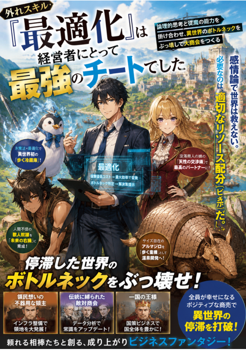 外れスキル『最適化』は経営者にとって最強のチートでした〜論理的思考と従魔の能力を掛け合わせ、異世界のボトルネックをぶっ壊して大商会をつくる〜