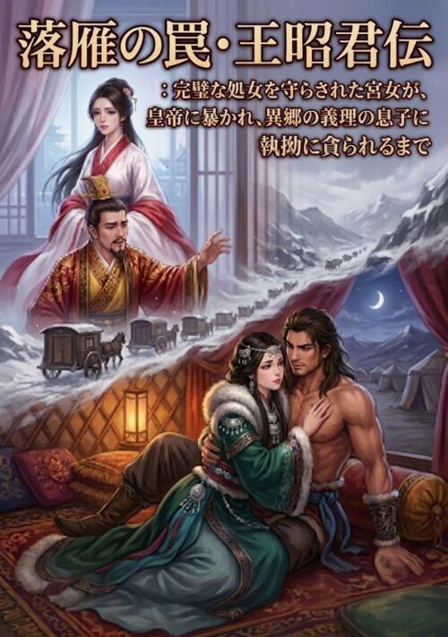 『落雁の罠・王昭君伝：完璧な処女を守らされた宮女が、皇帝に暴かれ、異郷の義理の息子に執拗に貪られるまで』（kan.m） 表紙