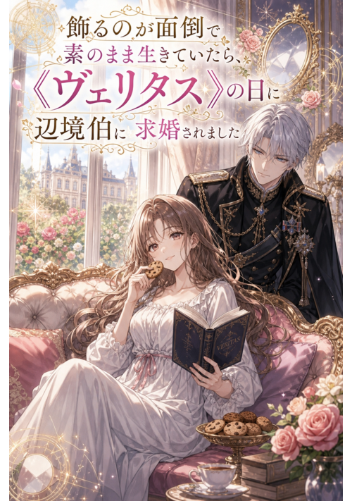 飾るのが面倒で素のまま生きていたら、《ヴェリタス》の日に辺境伯に求婚されました 表紙