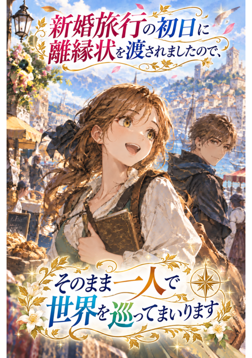 『新婚旅行の初日に離縁状を渡されましたので、そのまま一人で世界を巡ってまいります』（ゆぷしろん） 表紙