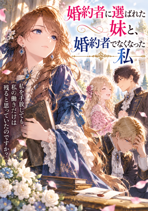 『婚約者に選ばれた妹と、婚約者でなくなった私』（よみなぎ） 表紙