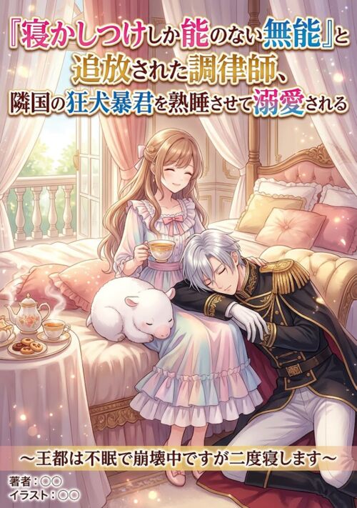 『『寝かしつけしか能のない無能』と追放された調律師、隣国の狂犬暴君を熟睡させて溺愛される〜王都は不眠で崩壊中ですが二度寝します〜』（タカノ） 表紙
