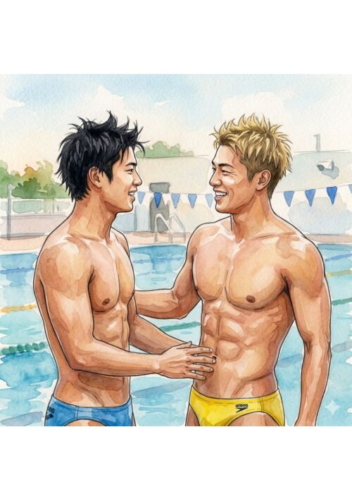 プールサイドの境界線