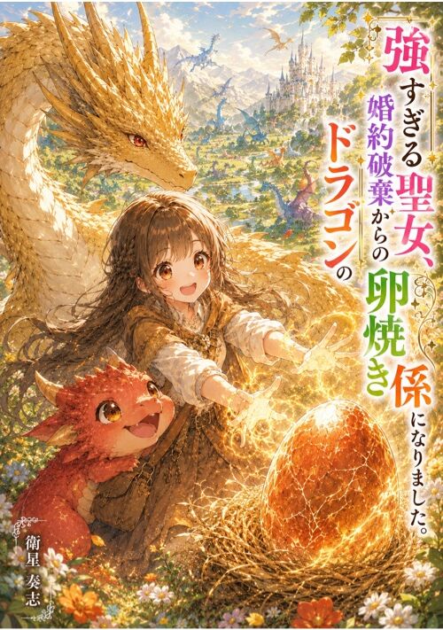 『強すぎる聖女、婚約破棄からのドラゴンの卵焼き係になりました。』（衛星　奏志） 表紙