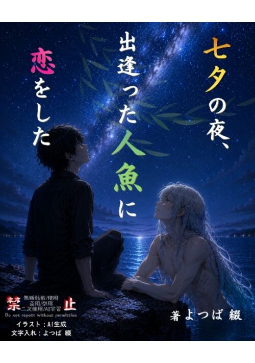 『七夕の夜、出逢った人魚に恋をした』（よつば 綴） 表紙