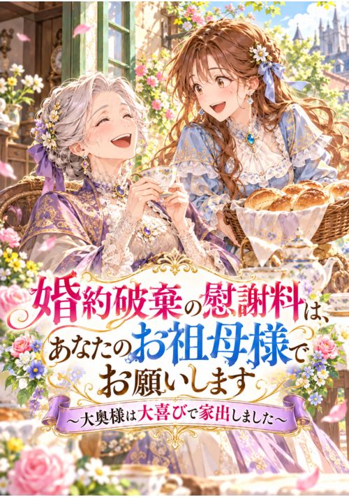 『婚約破棄の慰謝料は、あなたのお祖母様でお願いします【連載版】』（他力本願寺） 表紙
