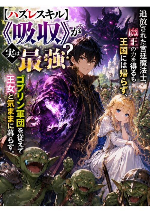 【ハズレスキル《吸収》が実は最強？】追放された宮廷魔法士は魔王の力を得るも王国には帰らず、ゴブリン軍団を従えて王女と気ままに暮らす。