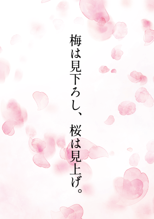 梅は見下ろし、桜は見上げ。