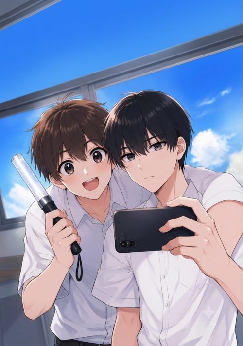 藍色の灯守り～陽キャな僕と無口な君の、秘密の推し活ラブストーリー 表紙