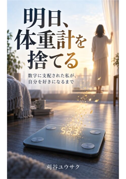 『明日体重計を捨てる』（刈谷ユウサク） 表紙