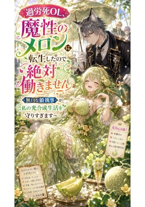過労死OL、魔性のメロンに転生したので絶対働きません〜無口な狼執事が私の光合成生活を守りすぎます〜  