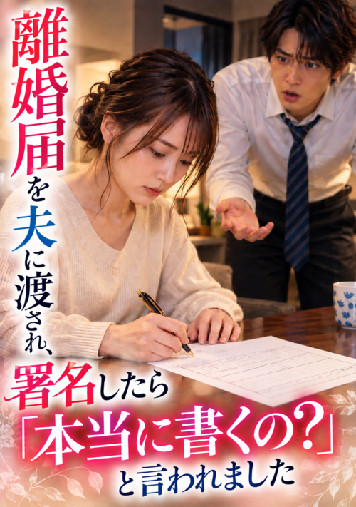 離婚届を夫に渡され、署名したら「本当に書くの？」と言われました