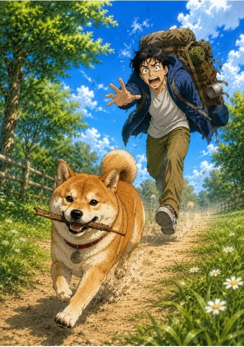 『シバらく、異世界生活！！』（キンモクセイ） 表紙