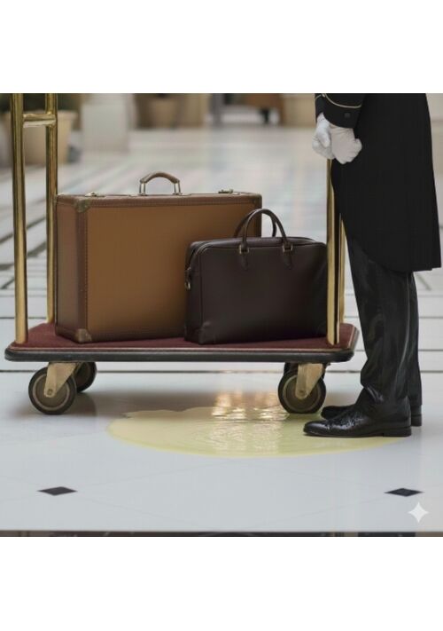 五ツ星ホテルのホテルマンが多忙でトイレに行けずおしっこを限界おもらしする話