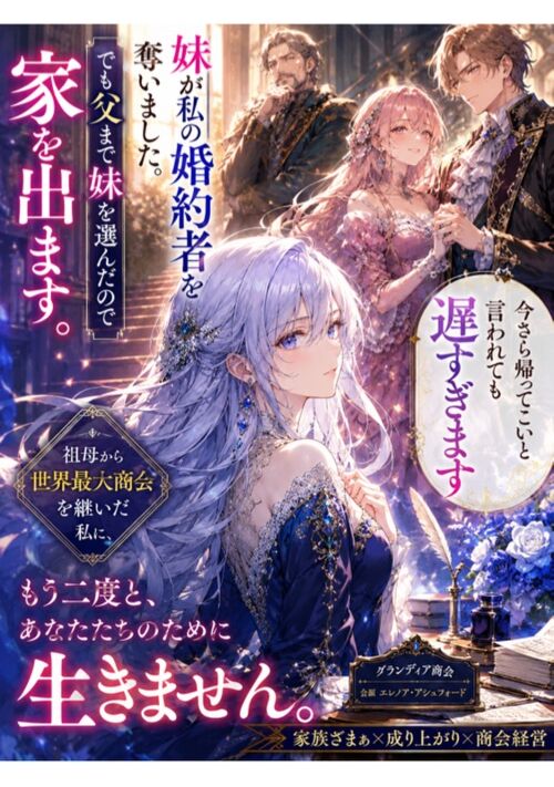 妹が私の婚約者を奪いました。でも父まで妹を選んだので家を出ます。祖母から世界最大商会を継いだ私に、今さら帰ってこいと言われても遅すぎます