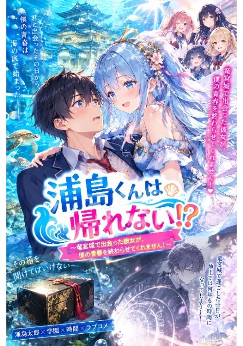 『『浦島くんは帰れない!? ～竜宮城で出会った彼女が、僕の青春を終わらせてくれません！～』』（クタコンドリア） 表紙