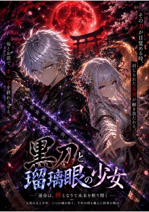 『黒刀と瑠璃眼の少女』（あると） 表紙