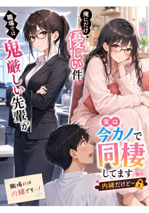 『職場の鬼厳しい先輩が俺にだけ優しい件〜実は今カノで同棲してます内緒だけど〜』（神崎あら） 表紙