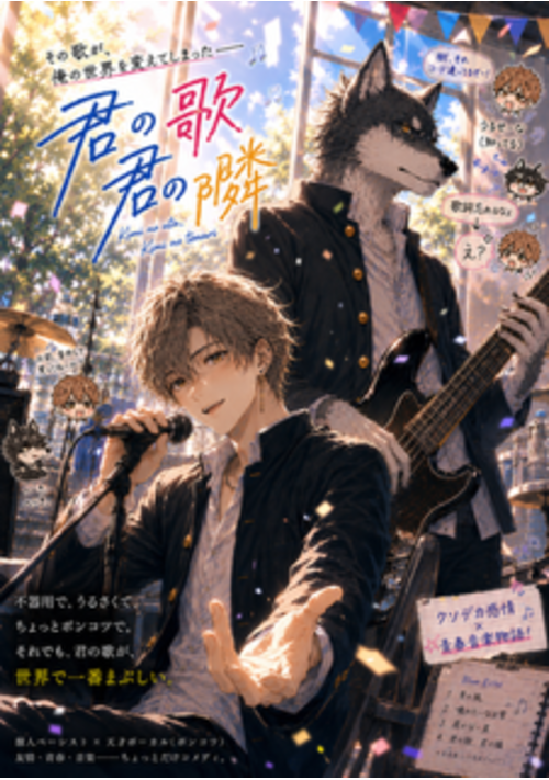 『君の歌、君の隣』（こまちゃも） 表紙