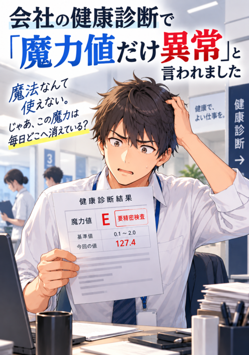 『会社の健康診断で「魔力値だけ異常」と言われました』（よみなぎ） 表紙