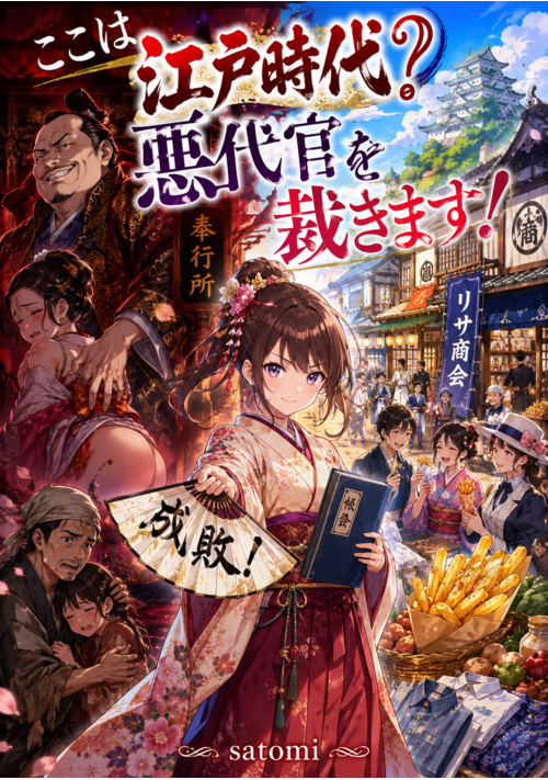『【完結済】ここは江戸時代？悪代官を裁きます！』（satomi） 表紙