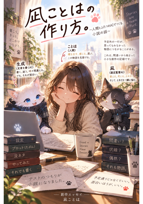 『凪ことはの作り方。　――人間とAIのあいだで物語が生まれるまで。』（凪ことは。） 表紙