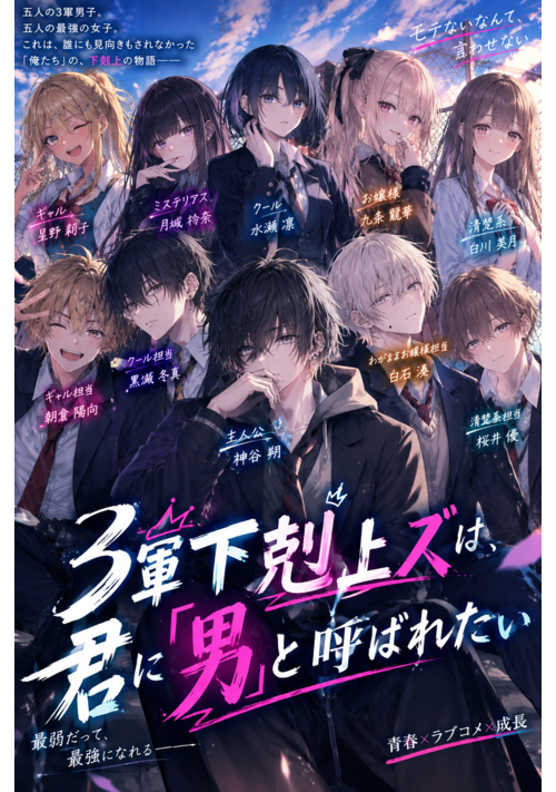 『3軍下剋上ズは、君に「男」と呼ばれたい』（転生樋廻） 表紙