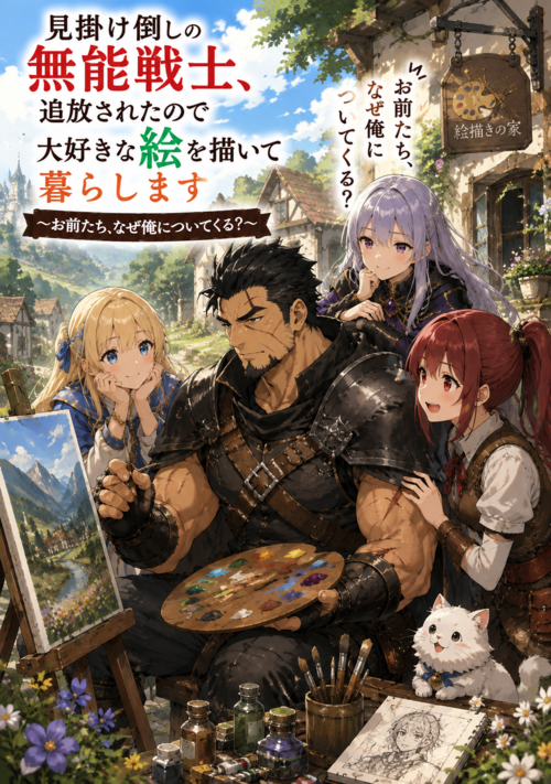 見掛け倒しの無能戦士、追放されたので大好きな絵を描いて暮らします ～お前たち、なぜ俺についてくる？～