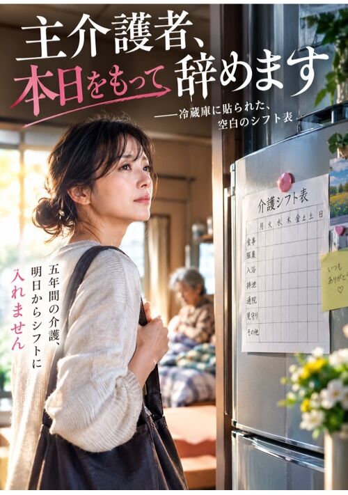 主介護者、本日をもって辞めます』 ——冷蔵庫に貼られた、空白のシフト表