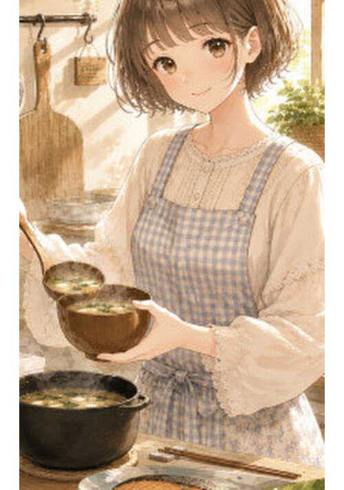 『小娘のなるべく朝は味噌汁を』（ナッツ高美） 表紙