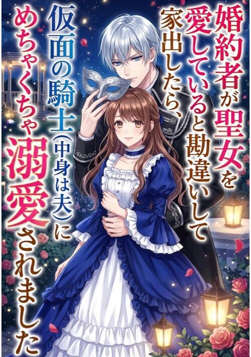 【完結】婚約者が聖女を愛していると勘違いして家出したら、仮面の騎士（中身は夫）にめちゃくちゃ溺愛されました 表紙