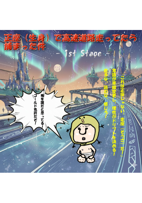 正座（生身）で高速道路走ってたら捕まった件　【短編連載】