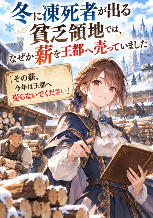 『冬に凍死者が出る貧乏領地では、なぜか薪を王都へ売っていました』（よみなぎ） 表紙
