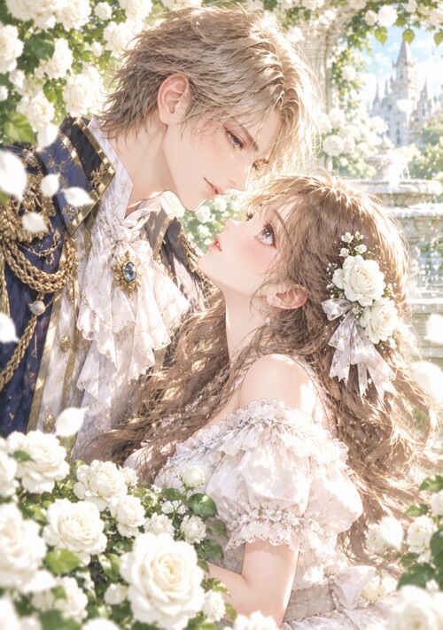 白薔薇の庭で、きみを見つけた 表紙
