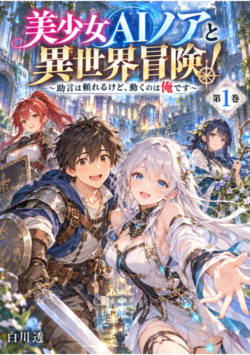 『美少女AIノアと異世界冒険！ ～助言は頼れるけど、動くのは俺です～』（白川） 表紙