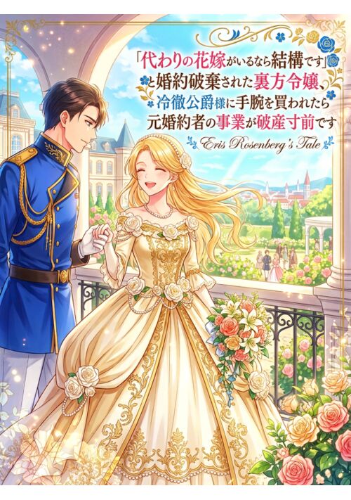 『「代わりの花嫁がいるなら結構です」と婚約破棄された裏方令嬢、冷徹公爵様に手腕を買われたら元婚約者の事業が破産寸前です』（しょくぱん） 表紙