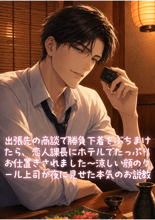 『【サンプル】出張先の商談で勝負下着をぶちまけたら、恋人課長にホテルでたっぷりお仕置きされました～涼しい顔のクール上司が夜に見せた本気のお説教』（宵街ハル） 表紙