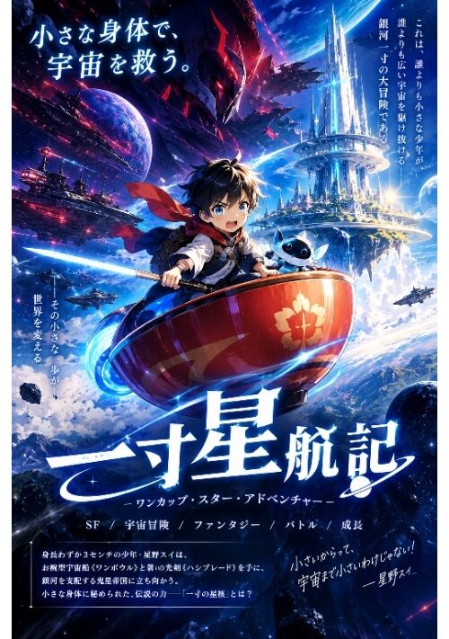 『『一寸星航記 ― ワンカップ・スター・アドベンチャー ―』』（クタコンドリア） 表紙