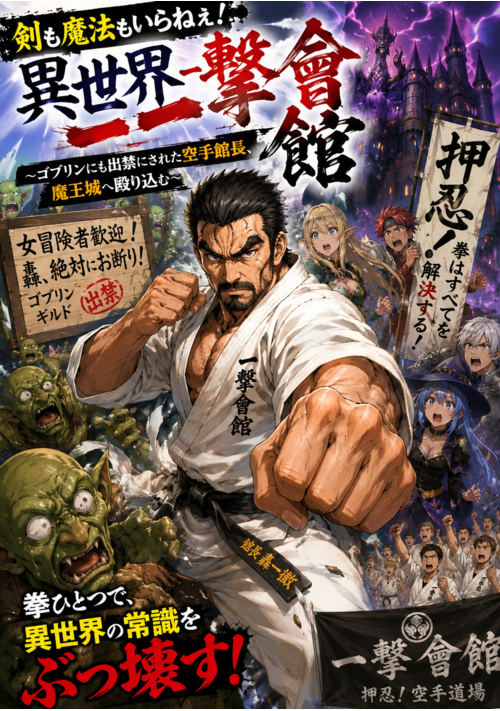 おっさん空手館長、異世界で一撃會館を開く ～剣も魔法も使わず、拳ひとつで魔王軍を道場破り～