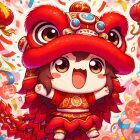 赤い獅子舞のチャァ