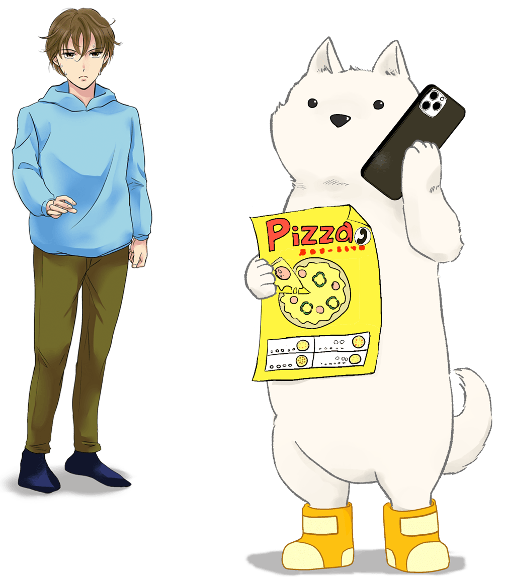 犬とあゆむのイラスト