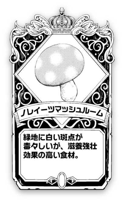 ノレイーツマッシュルーム 緑地に白い斑点が毒々しいが、滋養強壮効果の高い食材。